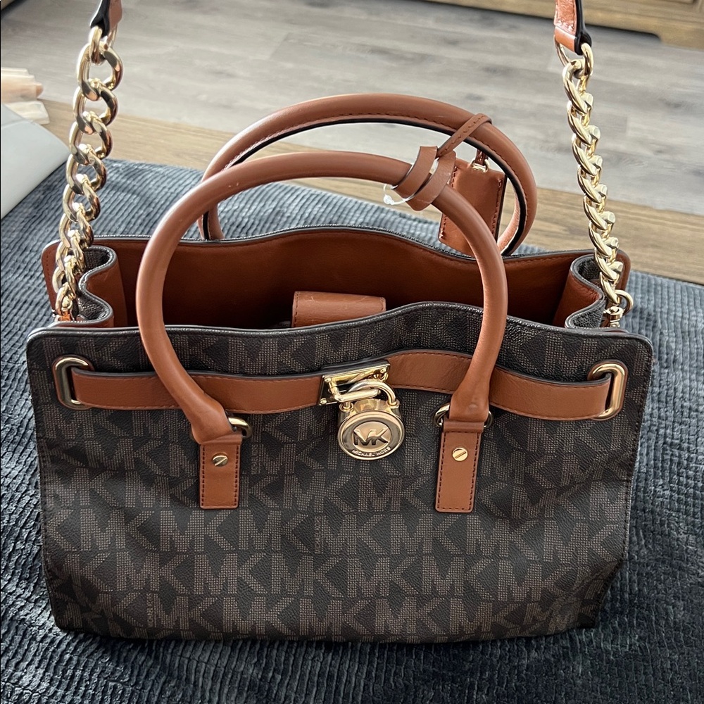 Michael Kors Dark Brown and Tan Shoulder Bag - Picture 6 of 7